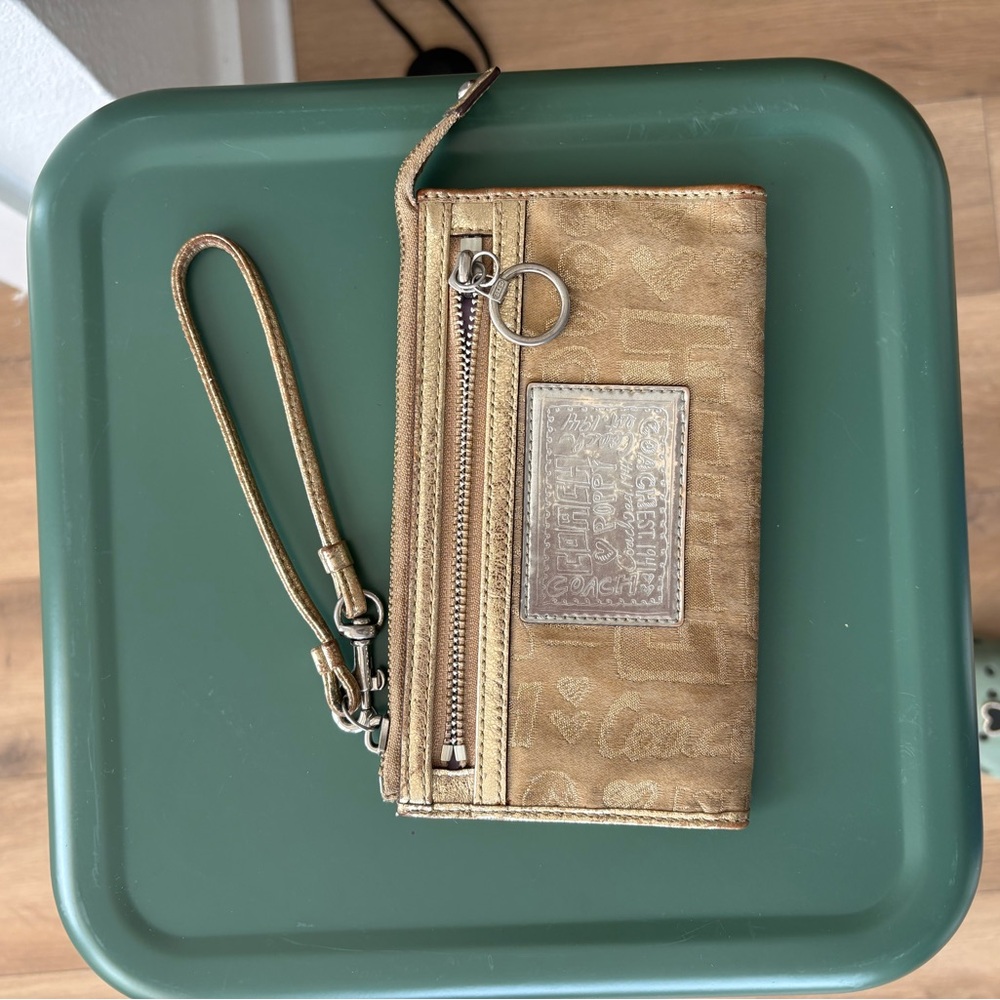 Gold Coach Poppy Wristlet Wallet